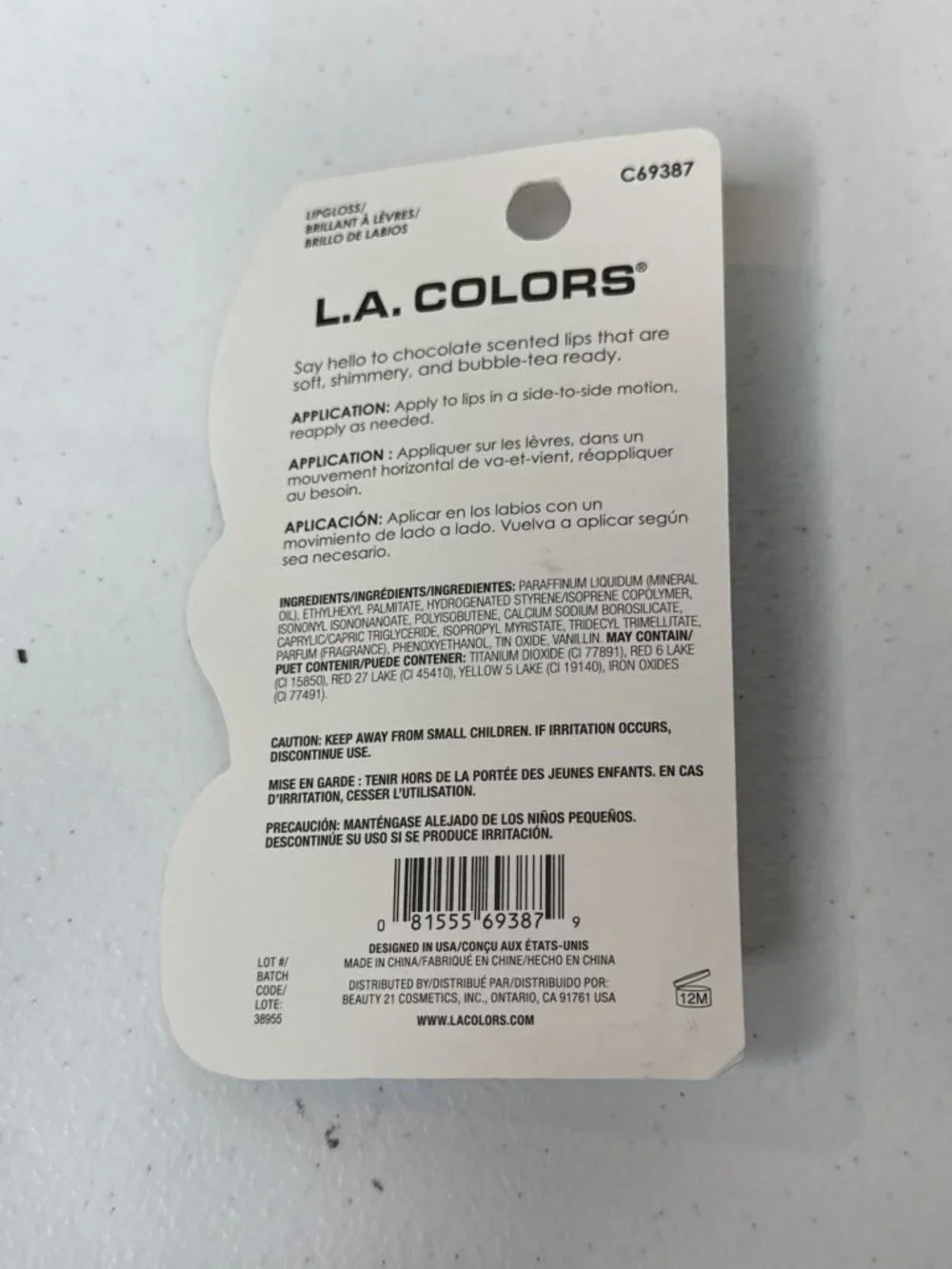 L.A. Colors Bubble Tea Shimmer Lip Gloss Boba All Day New